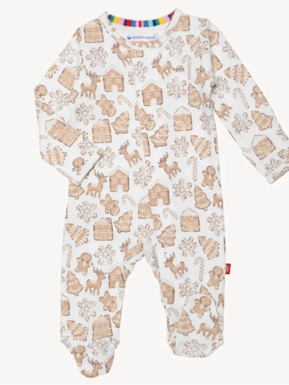 Magnetic Me | Gingerbread Lane Organic Cotton Footie | Size 0-3 Months